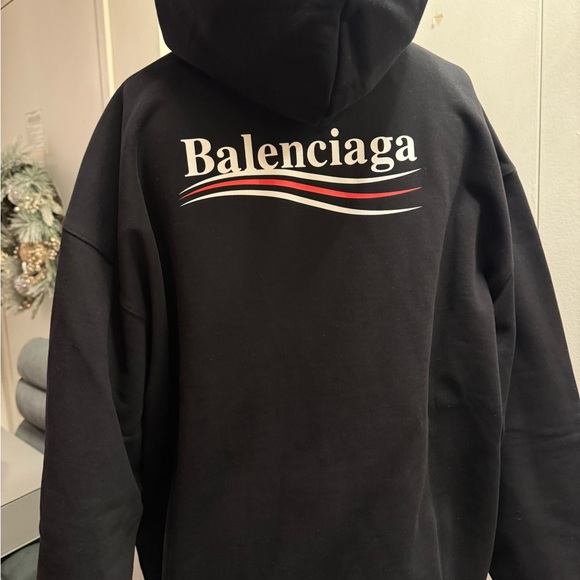 Balenciaga Unisex Small  Black Hoodie with Logo - Picture 5 of 9